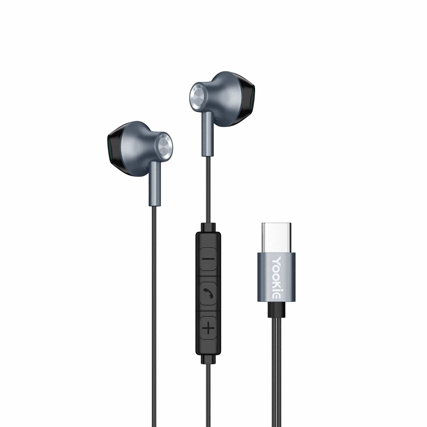 Yookie YTL-12 Wired Earphones Type-C – Black/Metal
